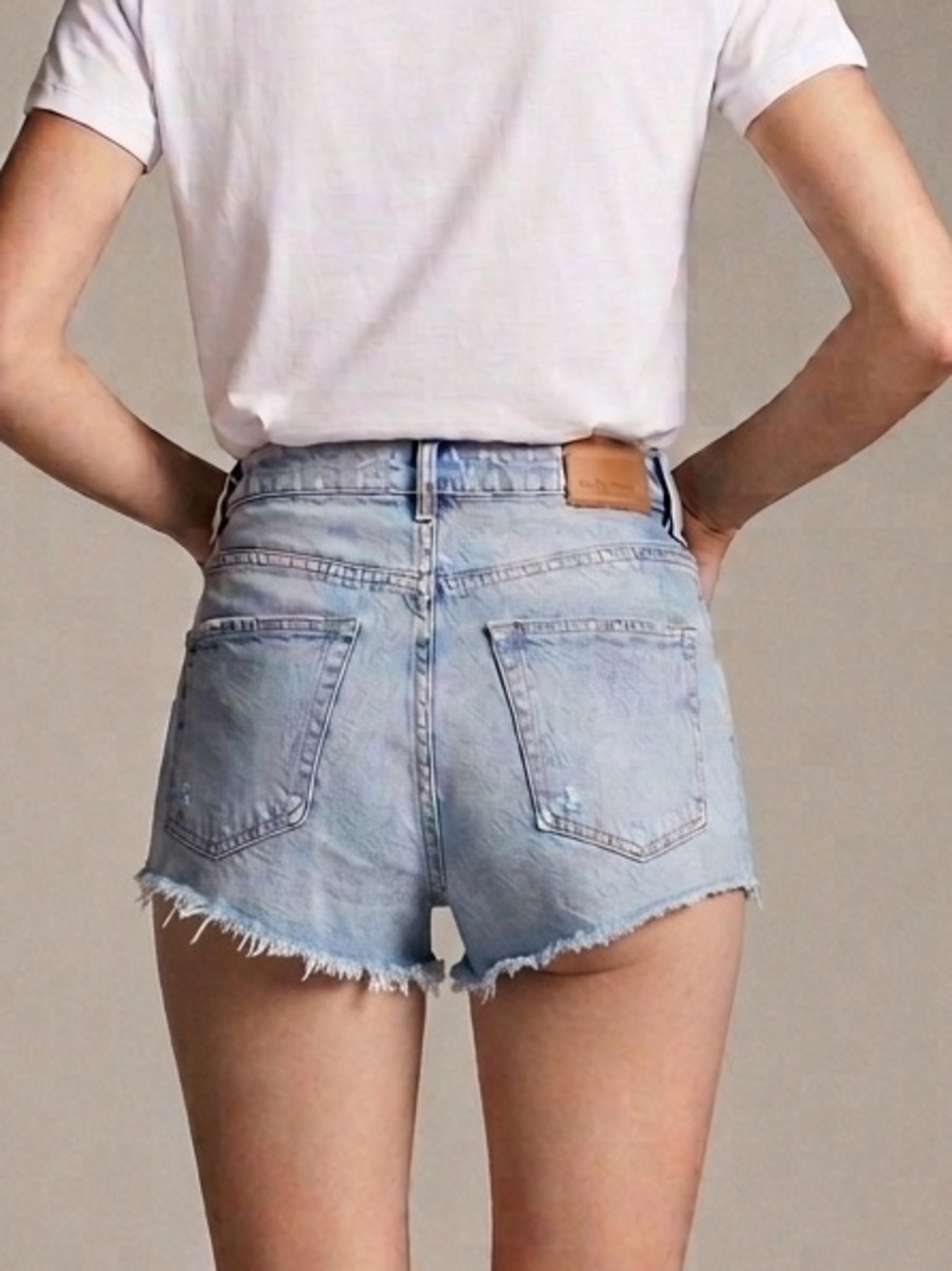 Zara Light Wash High Rise Shorts
